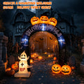 MAGOTAN 9 FT Halloween Inflatables Archway Outdoor Decorations Pumpkin Ghost Archway Halloween Inflatable Blow Up Pumpkin Tombstone Decoration Build-in LED Lights