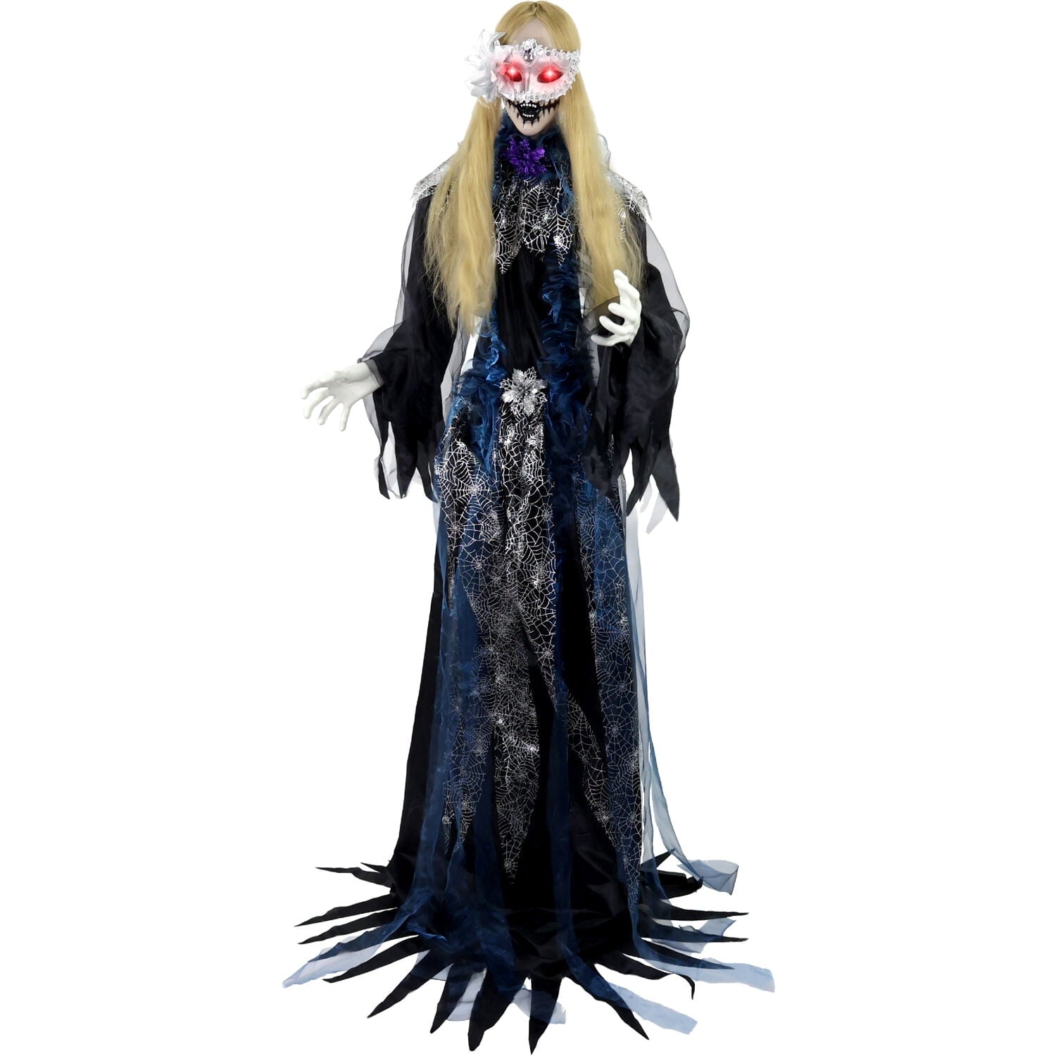Haunted Hill Farm 6.5 Ft Life-Size Animatronic Bride Indoor/Outdoor Halloween Decoration, Multicolor, HHLADY-2FLSA