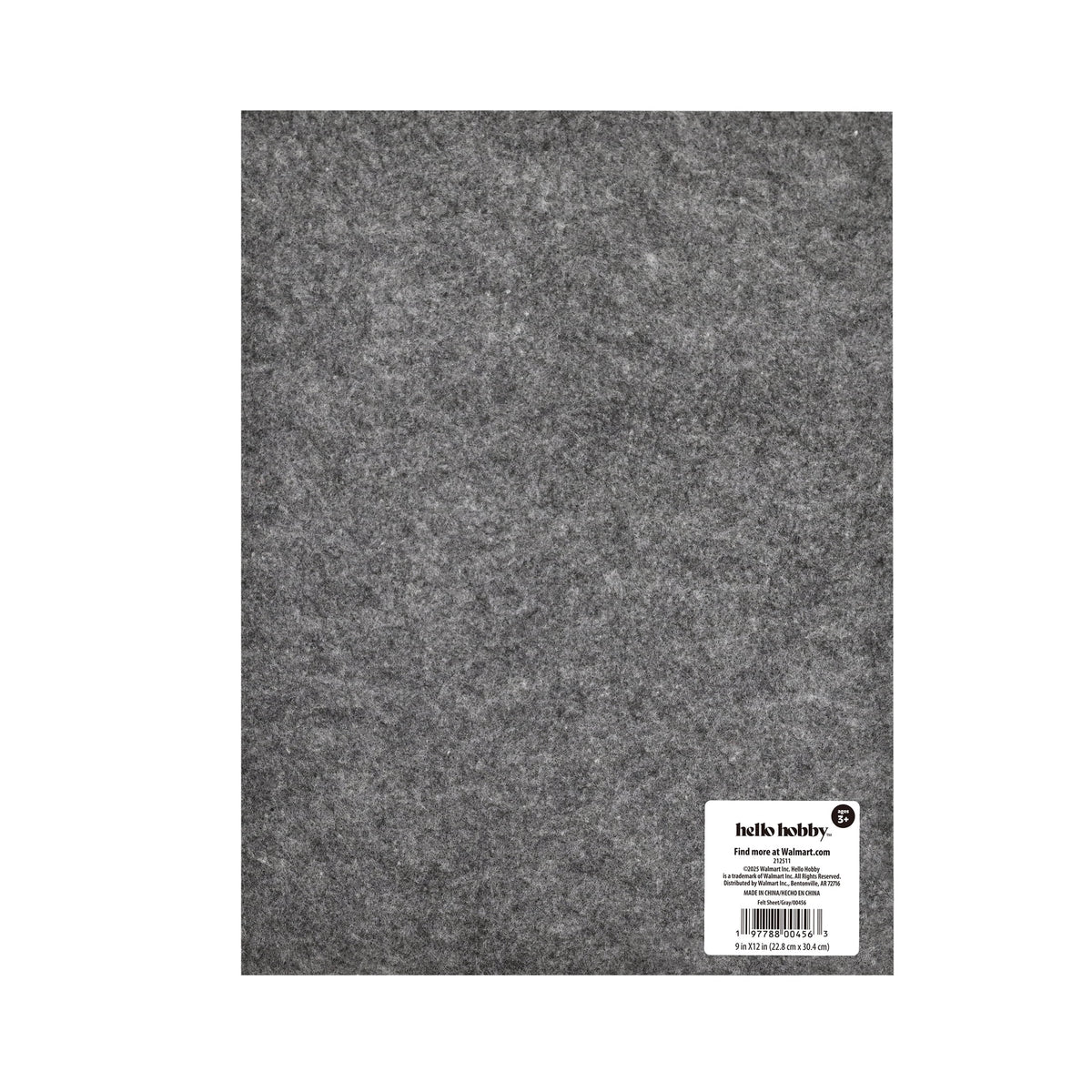 Hello Hobby Felt Sheet, Gray, 9 x 12 Inches