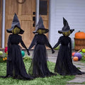 3PCS Halloween Holding Hands Screaming Witches Sound Decorations,Large Light Up Holding Hands Screaming Witches Decor for Home Outside Yard Lawn Garden Party Decoraciones