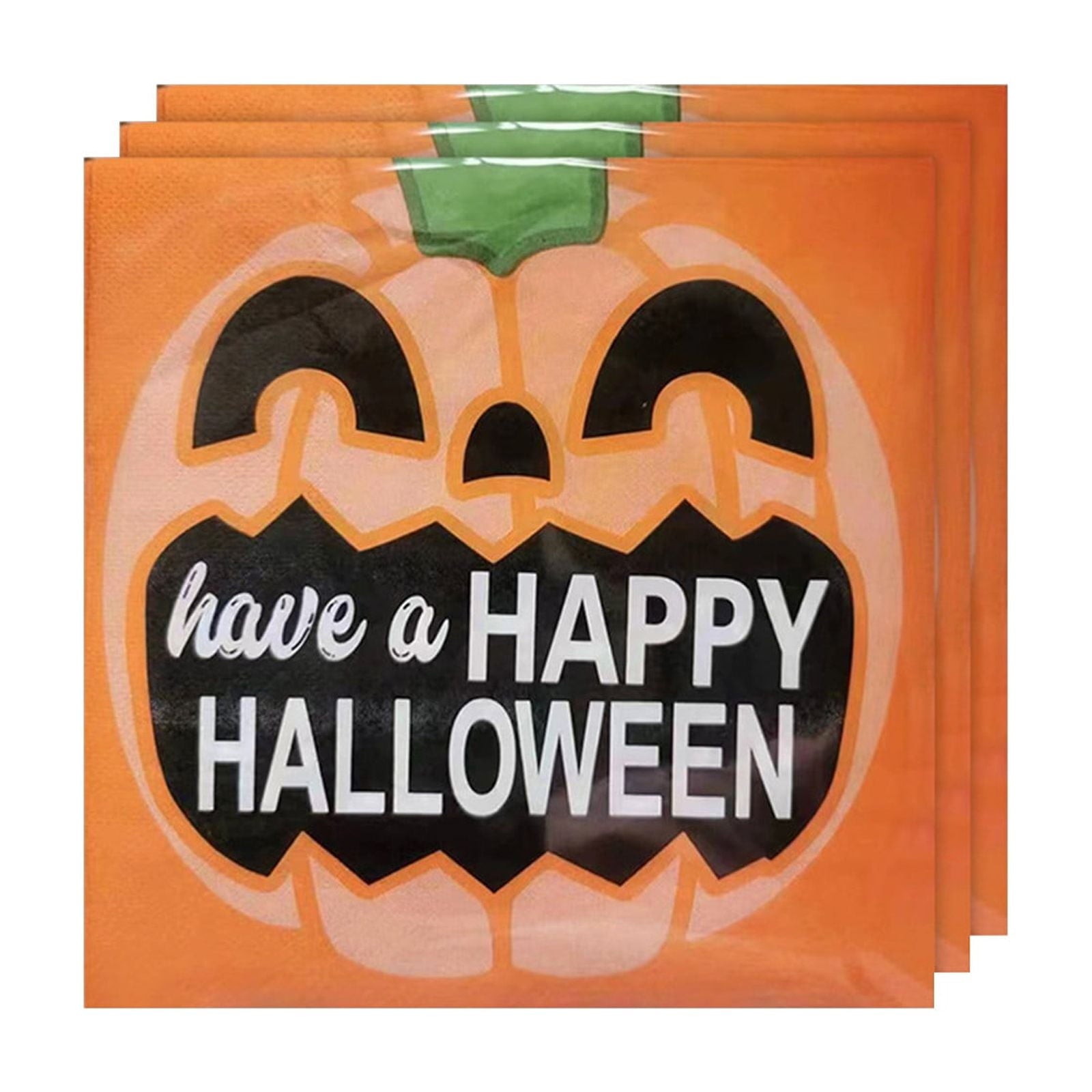 Holloyiver 20 Packs Halloween Napkins, 6.7 x 6.7 Inch Pumpkin Dinner Napkins, Purple Halloween Party Disposable Paper Napkins for Autumn Halloween Party Supplies Table Decorations
