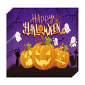 Holloyiver 20 Packs Halloween Napkins, 6.7 x 6.7 Inch Pumpkin Dinner Napkins, Purple Halloween Party Disposable Paper Napkins for Autumn Halloween Party Supplies Table Decorations