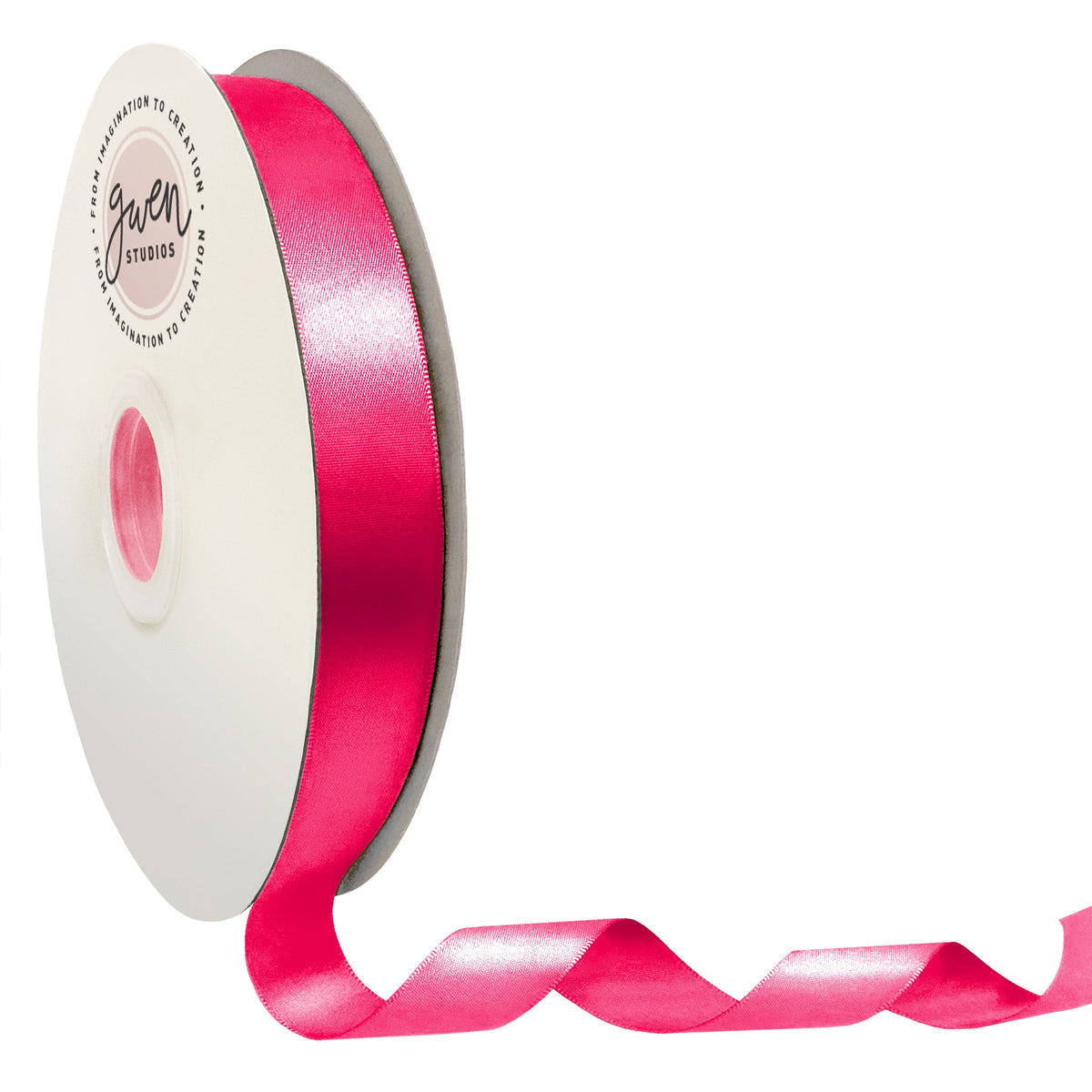 White Single Faced Satin Ribbon, 7/8" x 100 Yards by Gwen Studios