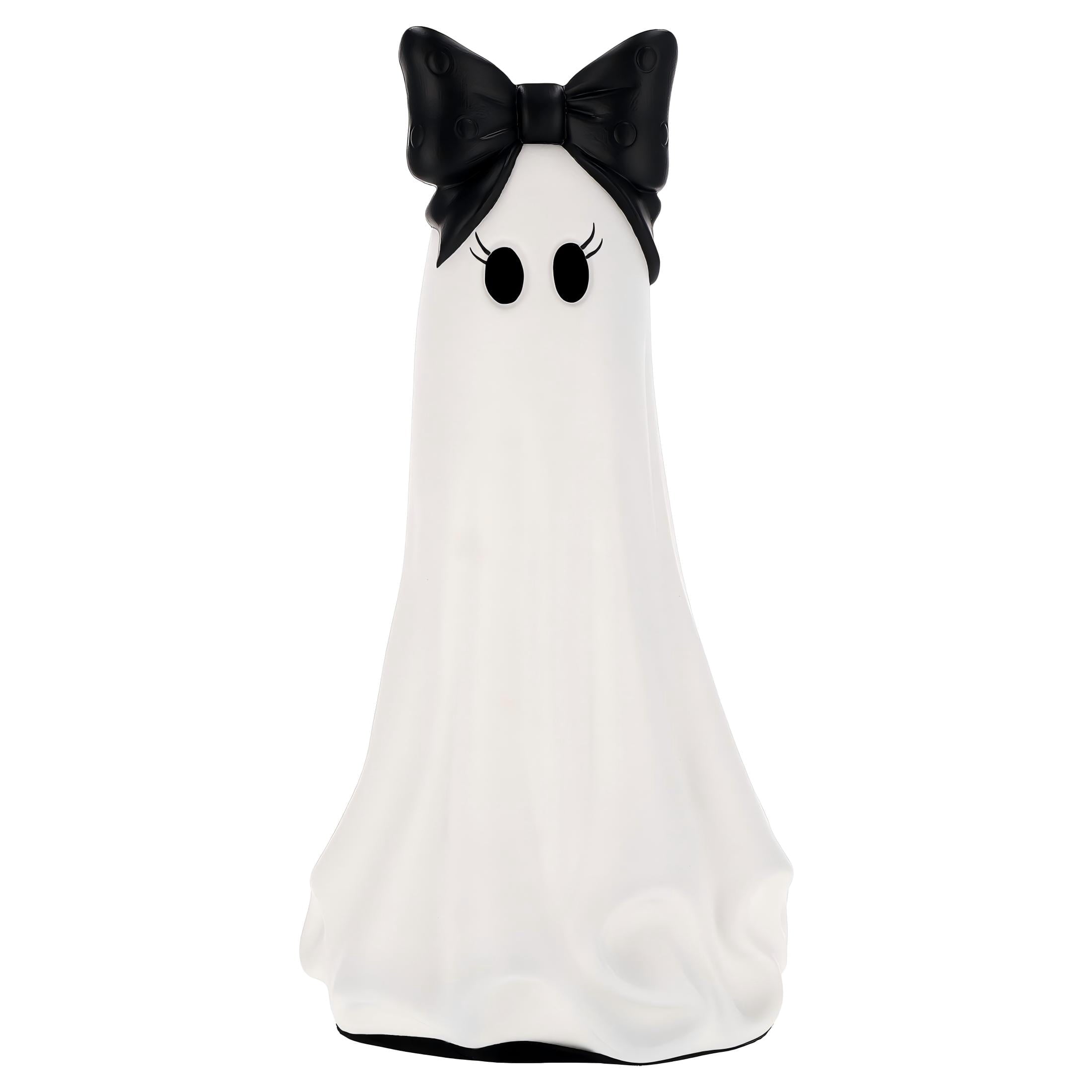 Clearance 5 FT Hanging Ghost Decor,Early Halloween Decorations Light-Up Flying Ghost on Broomstick with Witch Hat, Witch Broom, Spooky Cute Outdoor Halloween Decorations for Front Porch Yard Tree