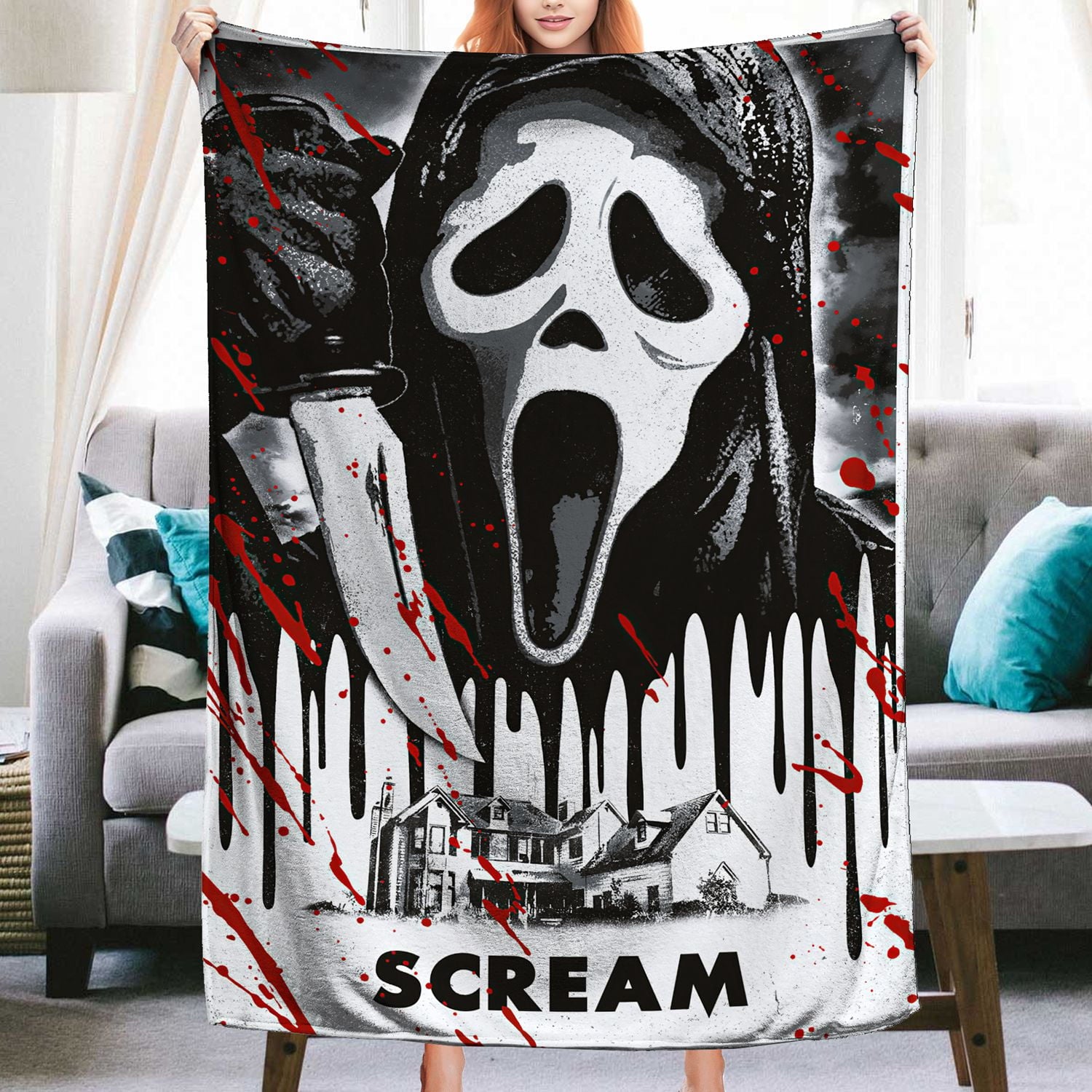 Jbralid This is My Horror Movie Watching Blanket, Horror Movie Blanket, Halloween Blanket, Scary Movie Blanket, Horror Blanket Gifts for Halloween 40x50 in