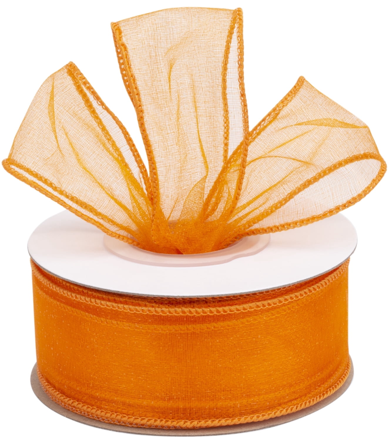 Joycrosso 1.5 Inch White Wired Organza Ribbon - 20 Yards Sheer Decorative Ribbon for Gift Wrapping, Wedding Decor, Christmas Tree, Crafts & DIY Projects
