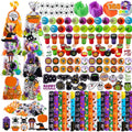 Joyfy 168 Pcs Halloween Stationery Party Favors,Halloween Gifts for Kids,Halloween Goodies Including Halloween Vampire Teeth,Spiders,Stamps,Stickers,Slap Bracelets
