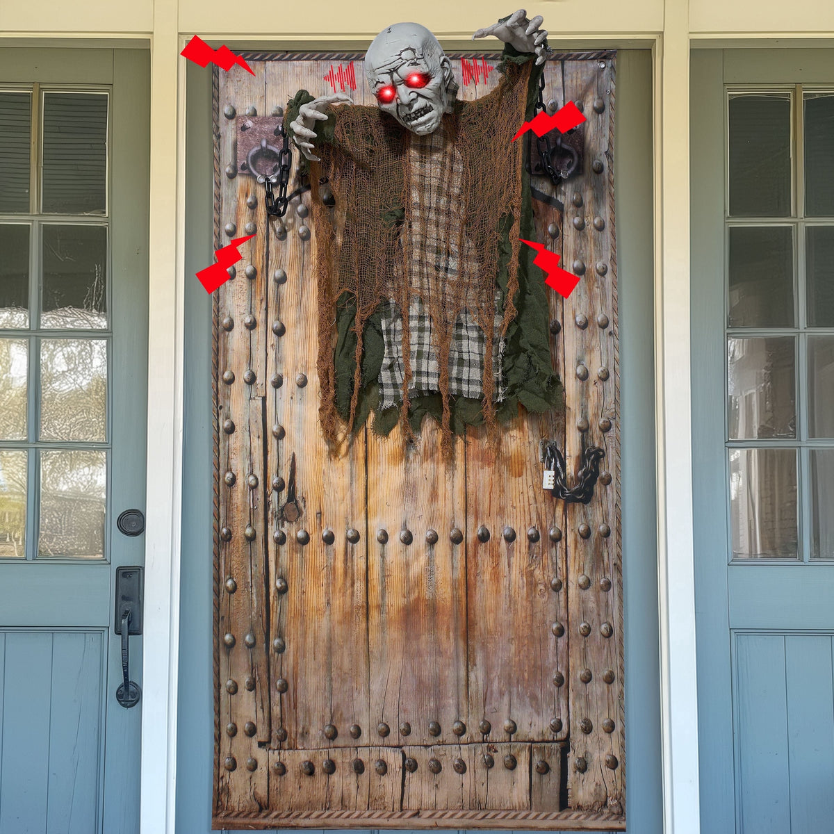 Joyfy 7.8 Ft(93.6 in) Halloween Grim Reaper Decorations Outdoor, Rotatable Flying Scream Scarecrow Skeleton Ghosts Decor for Graveyard Haunted House Props, Garden, Porch, Yard Lawn