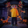 Joyfy 49" Halloween Decorations Outdoor Ghost, Animatronics Life Size Halloween Ghost Decor, Sound-Activated with Glowing Eyes, Movements & Creepy Sound, Scary Haunted House Props for Garden Yard