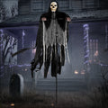 Joyfy 7.8 Ft(93.6 in) Halloween Grim Reaper Decorations Outdoor, Rotatable Flying Scream Scarecrow Skeleton Ghosts Decor for Graveyard Haunted House Props, Garden, Porch, Yard Lawn