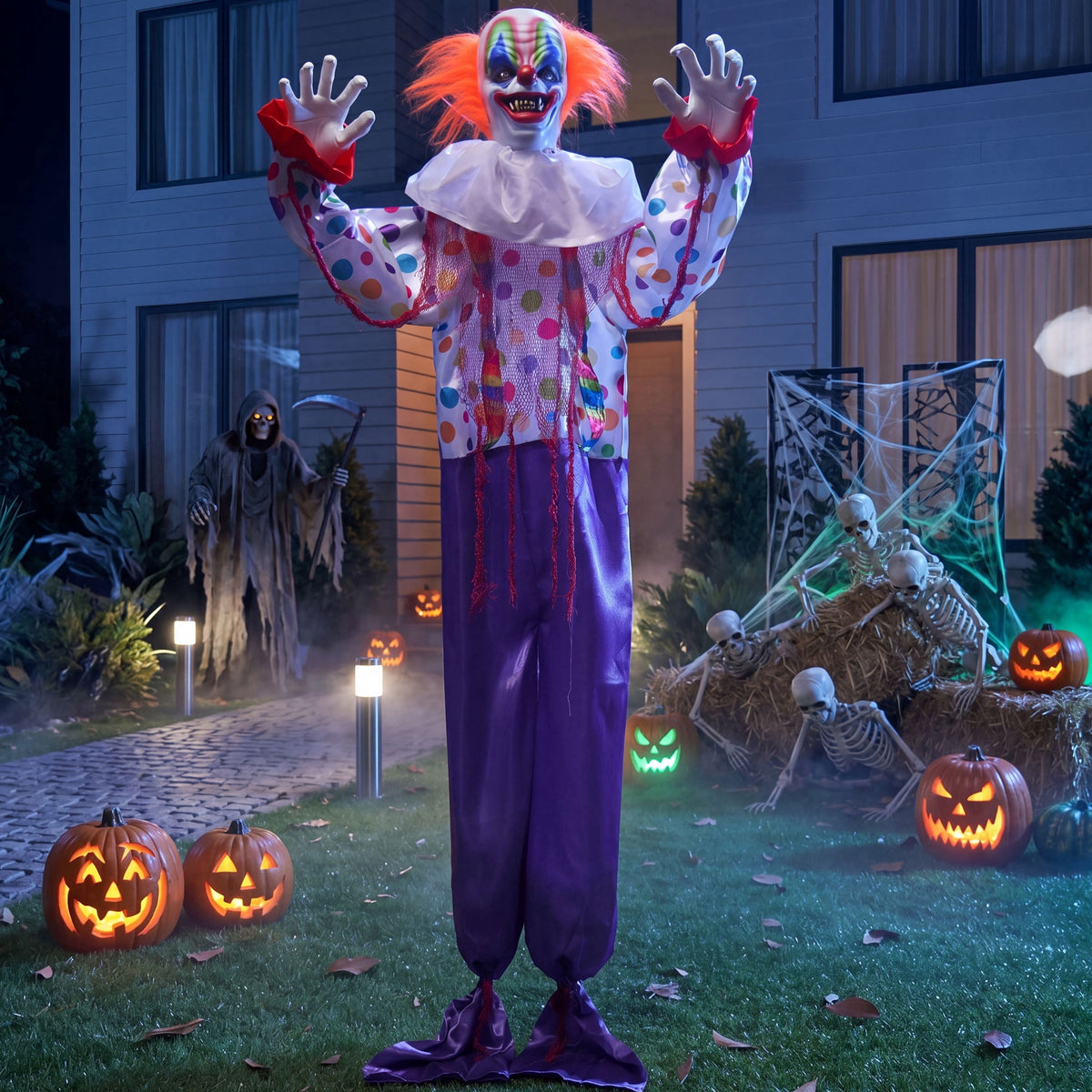 Joyfy 4 Pcs Halloween Decorations Outdoor Hanging Clown Ghost,29" Scary Outdoor Halloween Decor for Halloween Haunted House Decor Props