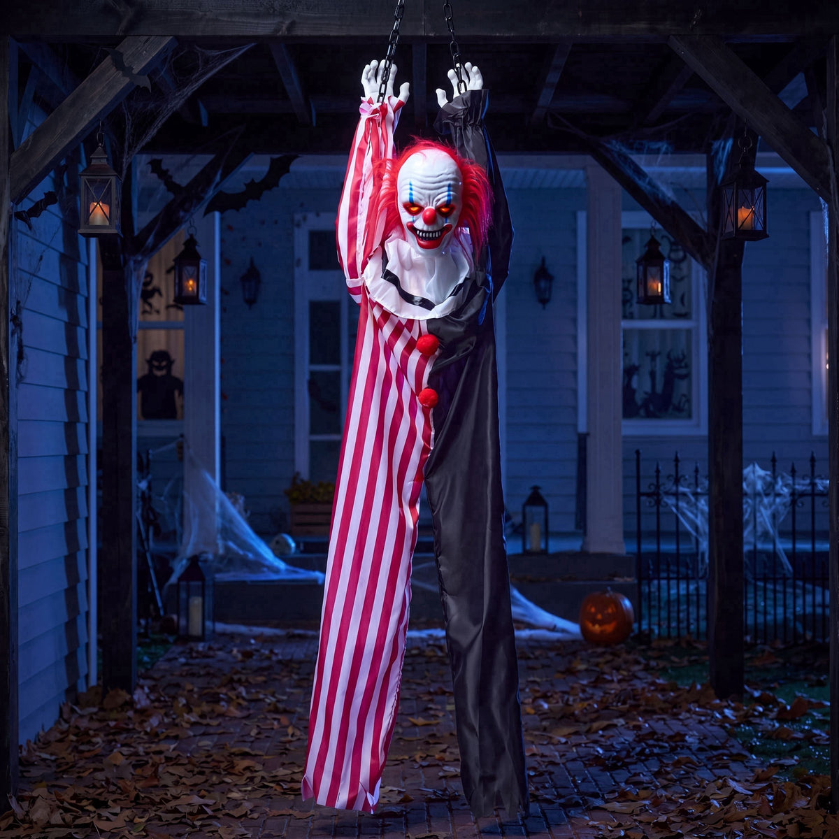 Joyfy 4 Pcs Halloween Decorations Outdoor Hanging Clown Ghost,29" Scary Outdoor Halloween Decor for Halloween Haunted House Decor Props