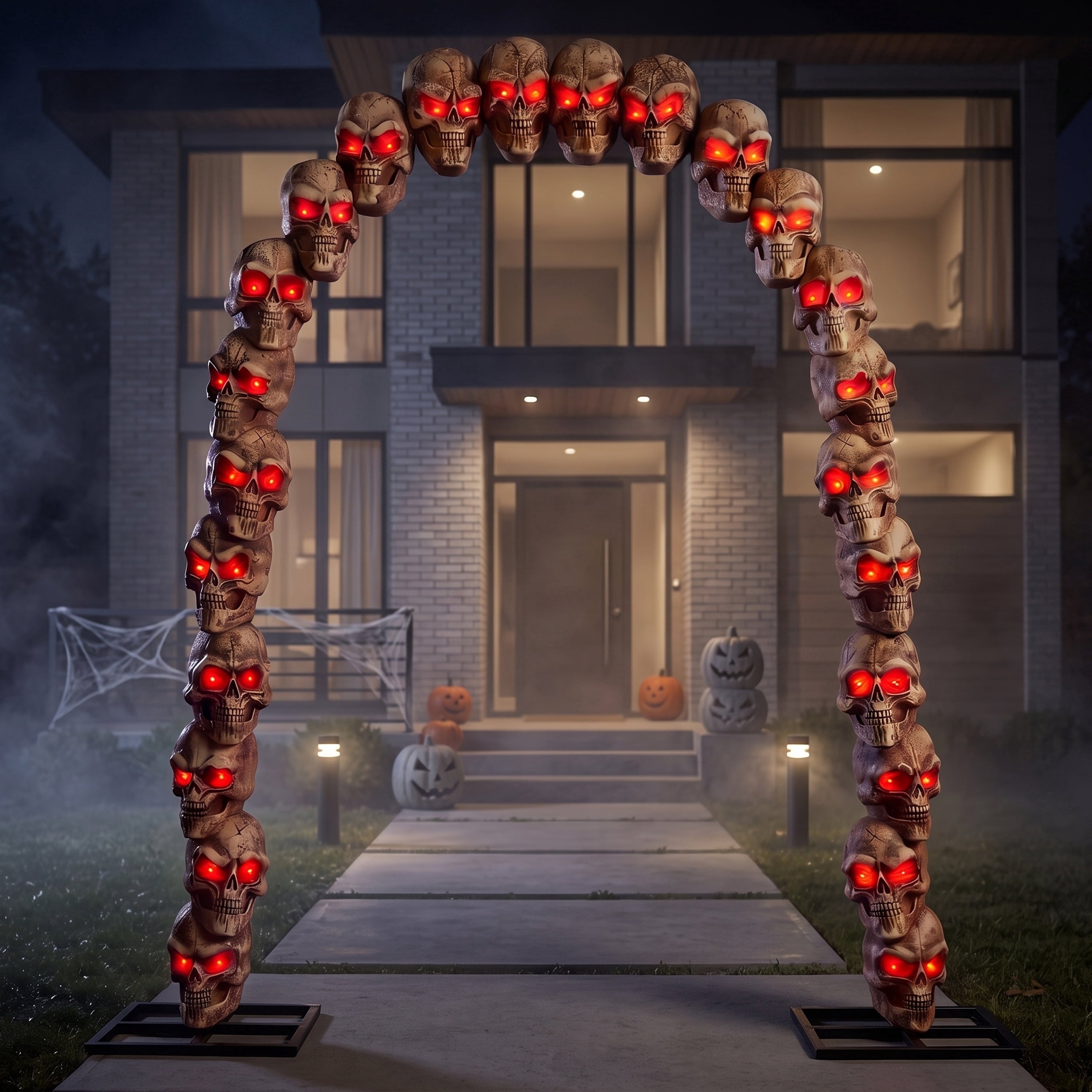 Joyfy 3.3x6.4FT Giant Halloween Groundbreaker Skeleton Decorations Outdoor, Light Up Animated Skeleton, IR Activated with Creepy Sound & Scary Motion, Scary Outdoor Indoor Halloween Decor for Graveya