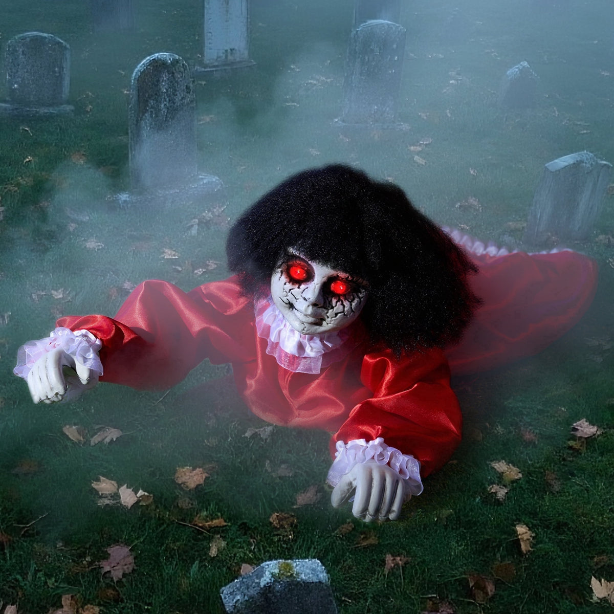 Joyfy Halloween Decorations Outdoor Groundbreaker Creepy Life Size Light Up Climbing Zombie Groundbreaker with Sound,Motion Activated Halloween Decorations Haunted House Decorations