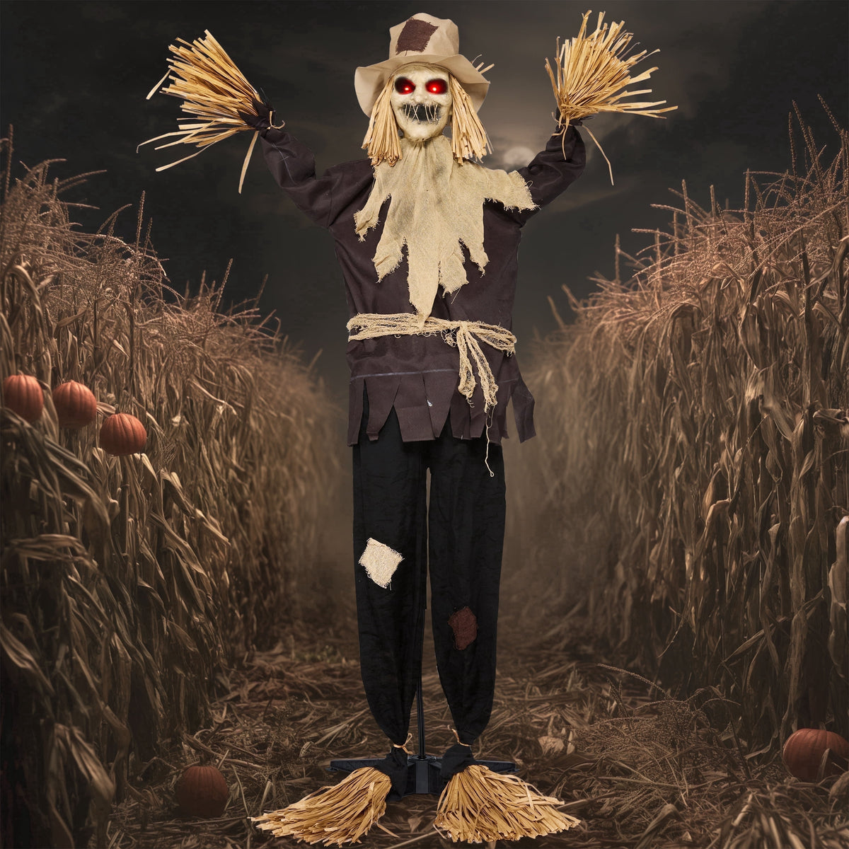 Joyfy 7.8 Ft(93.6 in) Halloween Grim Reaper Decorations Outdoor, Rotatable Flying Scream Scarecrow Skeleton Ghosts Decor for Graveyard Haunted House Props, Garden, Porch, Yard Lawn