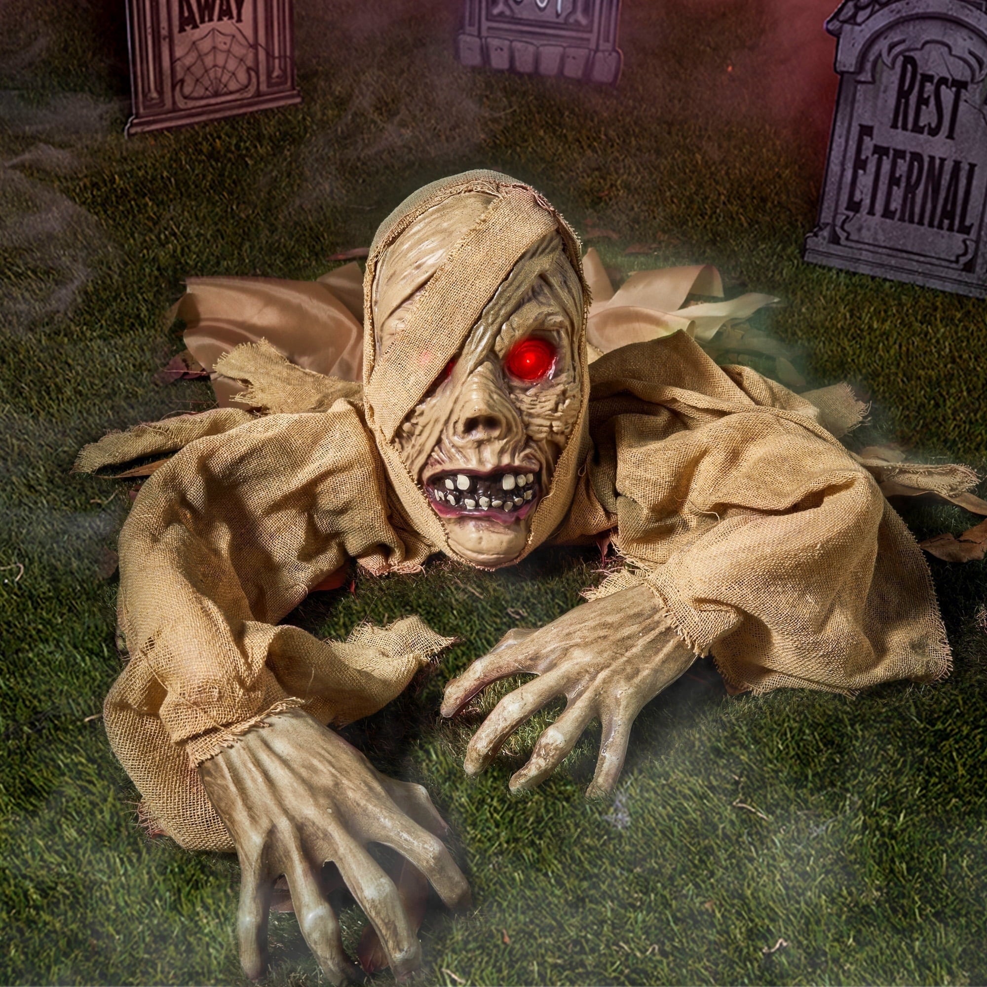 Joyfy Halloween Decorations Outdoor Groundbreaker Creepy Life Size Light Up Climbing Zombie Groundbreaker with Sound,Motion Activated Halloween Decorations Haunted House Decorations