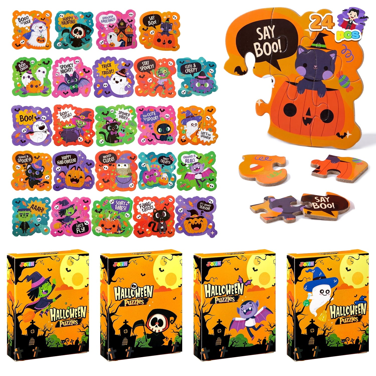 Joyfy 168 Pcs Halloween Stationery Party Favors,Halloween Gifts for Kids,Halloween Goodies Including Halloween Vampire Teeth,Spiders,Stamps,Stickers,Slap Bracelets