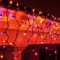 Kringle Traditions Halloween Purple Orange Outdoor Mini Icicle Light 150 Lights