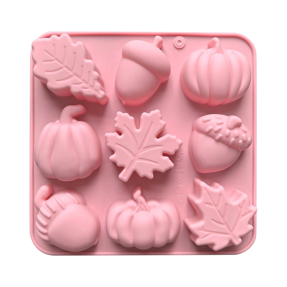 Ktlvex 6-Cavity Pumpkin Silicone Mold, Rectangular, Food-Grade, Pink – for Halloween Chocolate, Soap & Baking