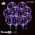 LED Balloons 10 Pack, 20 inch Glow Bubble Balloons with String Lights Included Batteries for Halloween Christmas Party Decoration