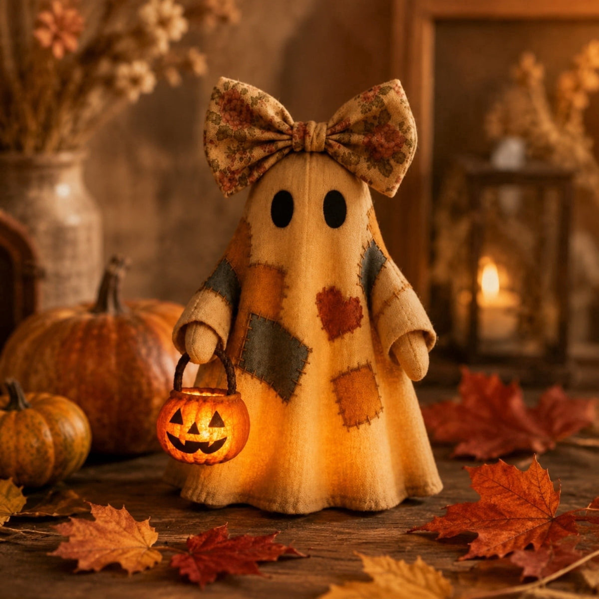 Fwttom Ghost Night Light, Halloween Lights Cute Ghost Reading Book Lamp, Halloween Decorations Indoor Light Up Ghost Statue Ghost Light for House Mantel Bedside