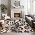 Leopard Print Rugs for Bedroom, Pink Animal Print Rug, Abstract Cheetah Area Rug, Girls Chic Washable Door Mat for Entryway, Kitchen, Rustic Leopard Home Decor & Gifts 5 x 7ft