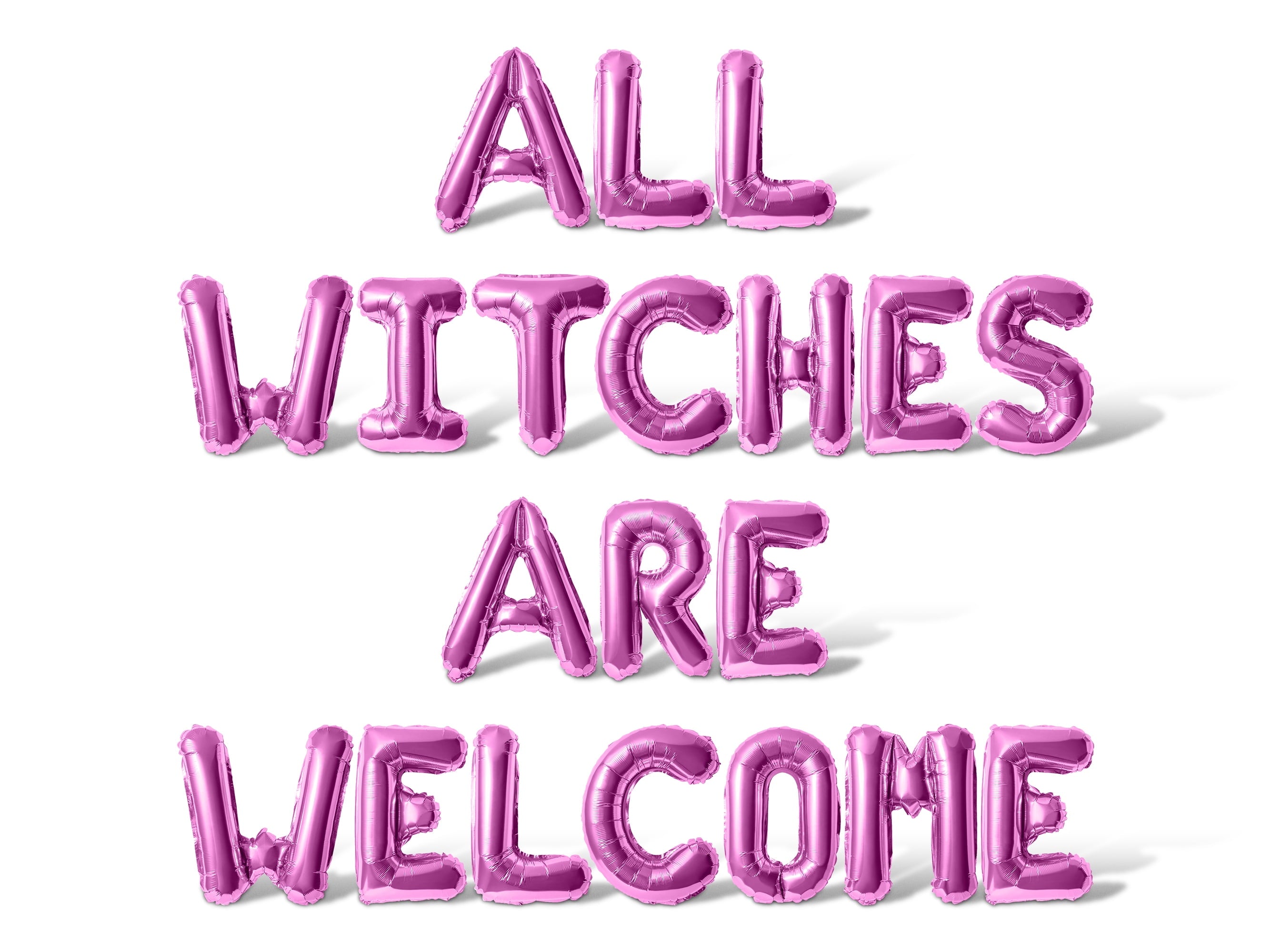 Letter Balloons - ALL WITCHES ARE WELCOME 16" Inch Alphabet Letters Foil Mylar Balloon Halloween Party Banner (Gold)