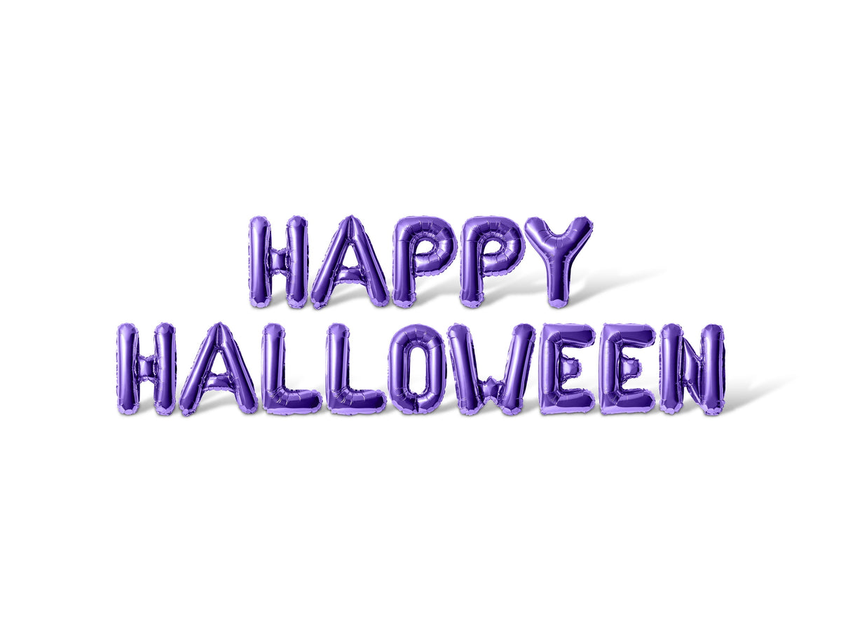 Letter Balloons - HAPPY HALLOWEEN 16" Inch Alphabet Letters Foil Mylar Balloon Halloween Party Banner (Black)