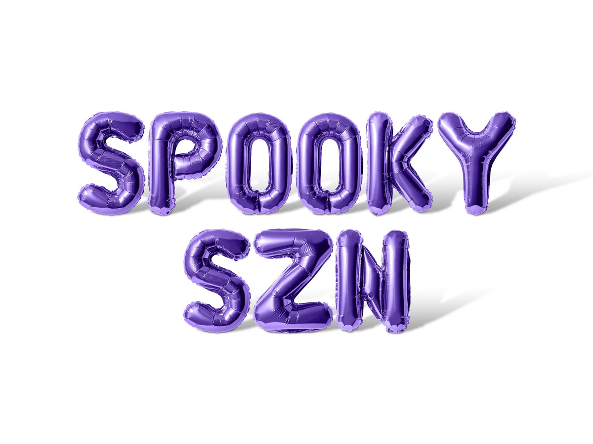 Letter Balloons - SPOOKY SZN 16" Inch Alphabet Letters Foil Mylar Balloon Halloween Party Banner (Green)