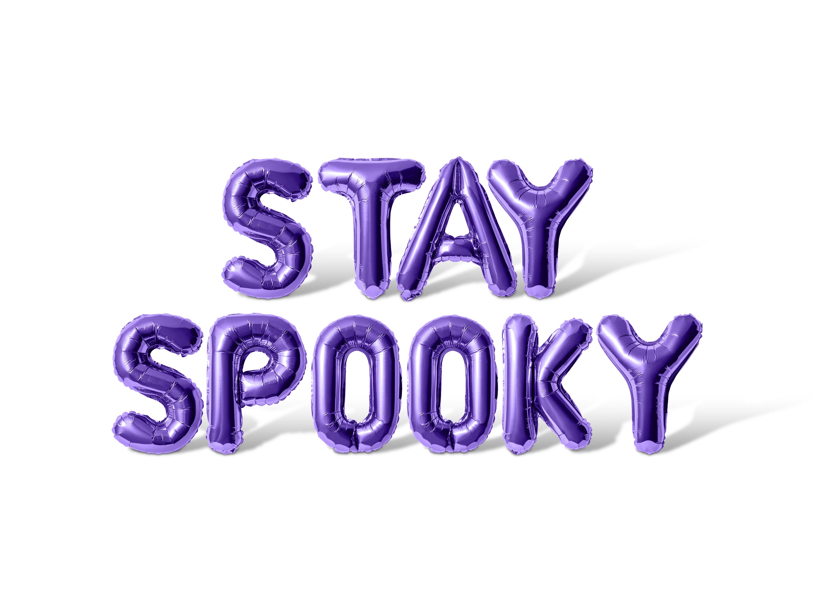 Letter Balloons - STAY SPOOKY 16" Inch Alphabet Letters Foil Mylar Balloon Halloween Party Banner (White)