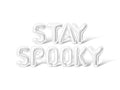 Letter Balloons - STAY SPOOKY 16" Inch Alphabet Letters Foil Mylar Balloon Halloween Party Banner (White)