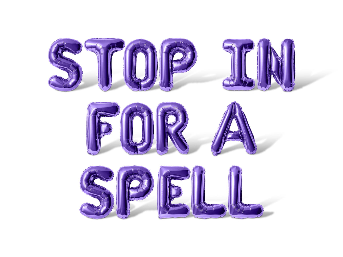 Letter Balloons - STOP IN FOR A SPELL 16" Inch Alphabet Letters Foil Mylar Balloon Halloween Party Banner (Red)
