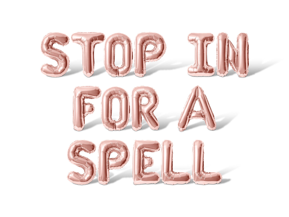 Letter Balloons - STOP IN FOR A SPELL 16" Inch Alphabet Letters Foil Mylar Balloon Halloween Party Banner (Red)