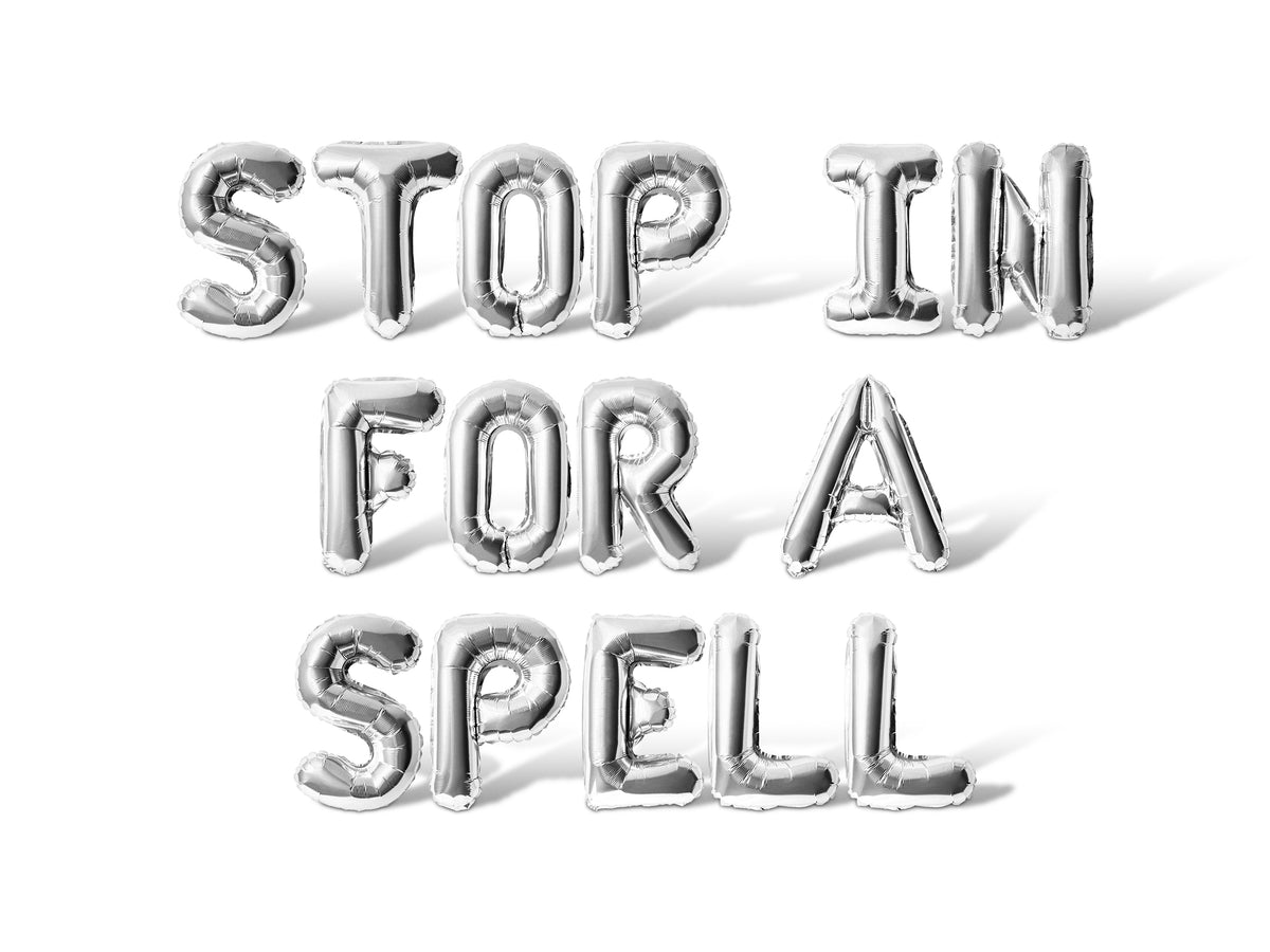 Letter Balloons - STOP IN FOR A SPELL 16" Inch Alphabet Letters Foil Mylar Balloon Halloween Party Banner (Red)