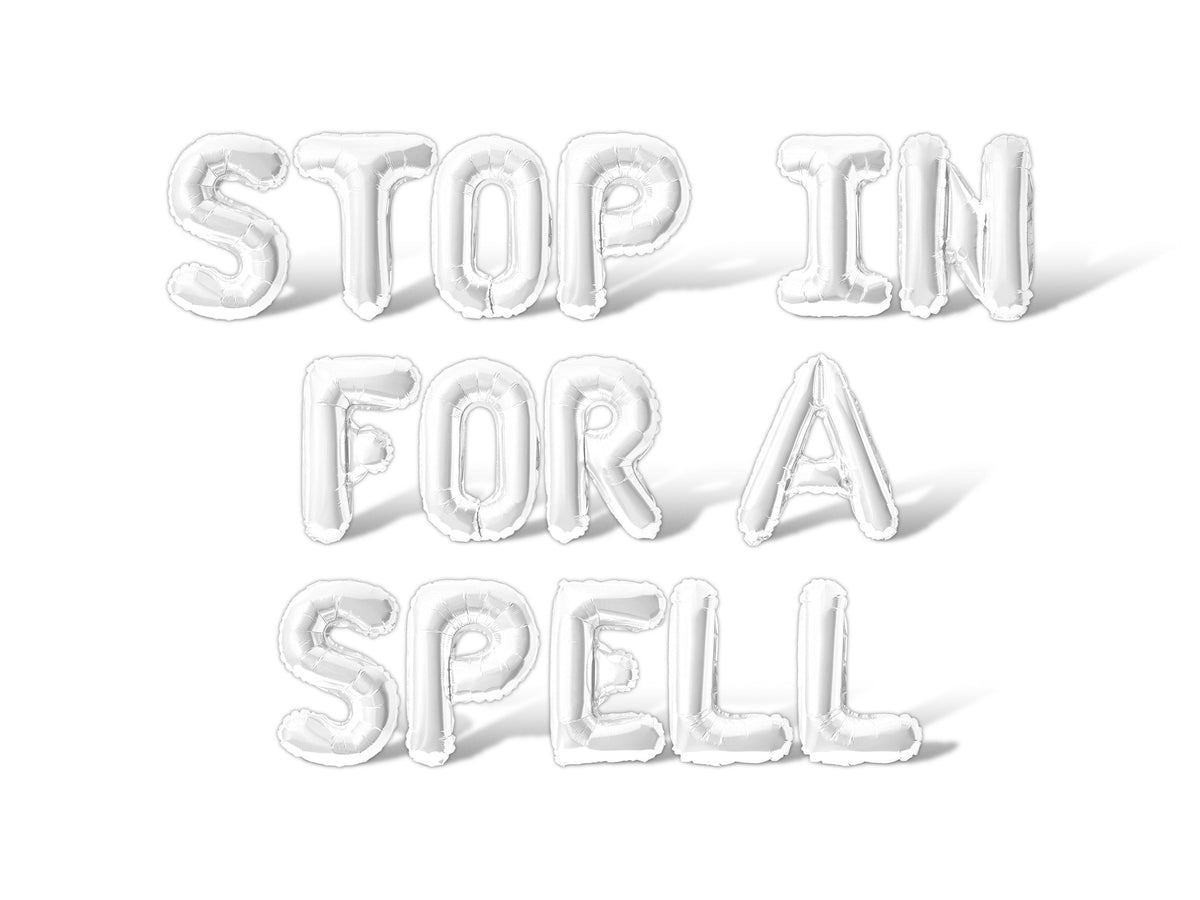 Letter Balloons - STOP IN FOR A SPELL 16" Inch Alphabet Letters Foil Mylar Balloon Halloween Party Banner (Red)