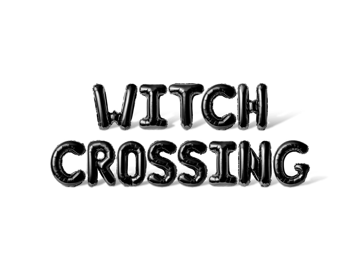 Letter Balloons - WITCH CROSSING 16" Inch Alphabet Letters Foil Mylar Balloon Halloween Party Banner (Gold)