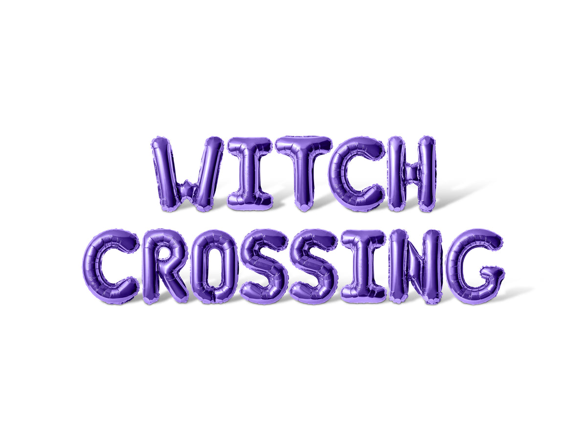 Letter Balloons - WITCH CROSSING 16" Inch Alphabet Letters Foil Mylar Balloon Halloween Party Banner (Gold)