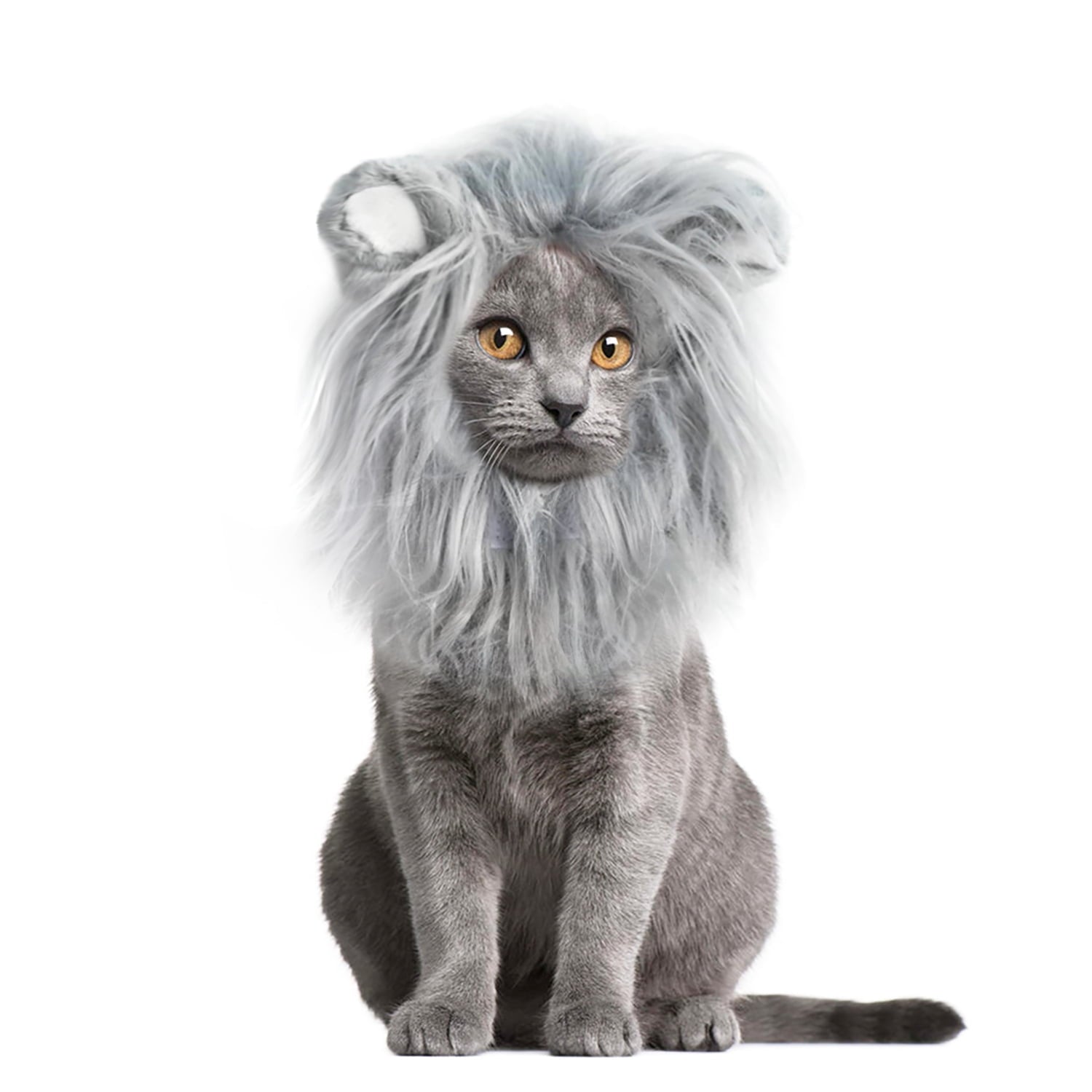 Lion Mane Wig for Cats, Funny Pet Cat Costumes for Halloween Christmas (Size S, Black)