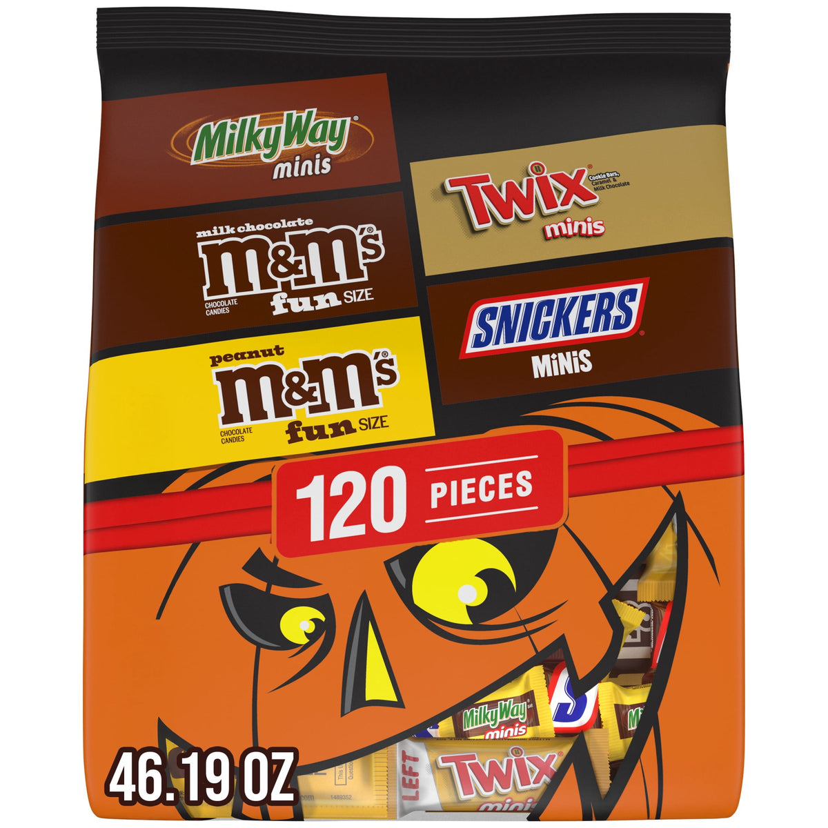 M&M's, Snickers, Twix & Milky Way Chocolate Halloween Candy Variety Pack - 200 Ct Bulk Bag