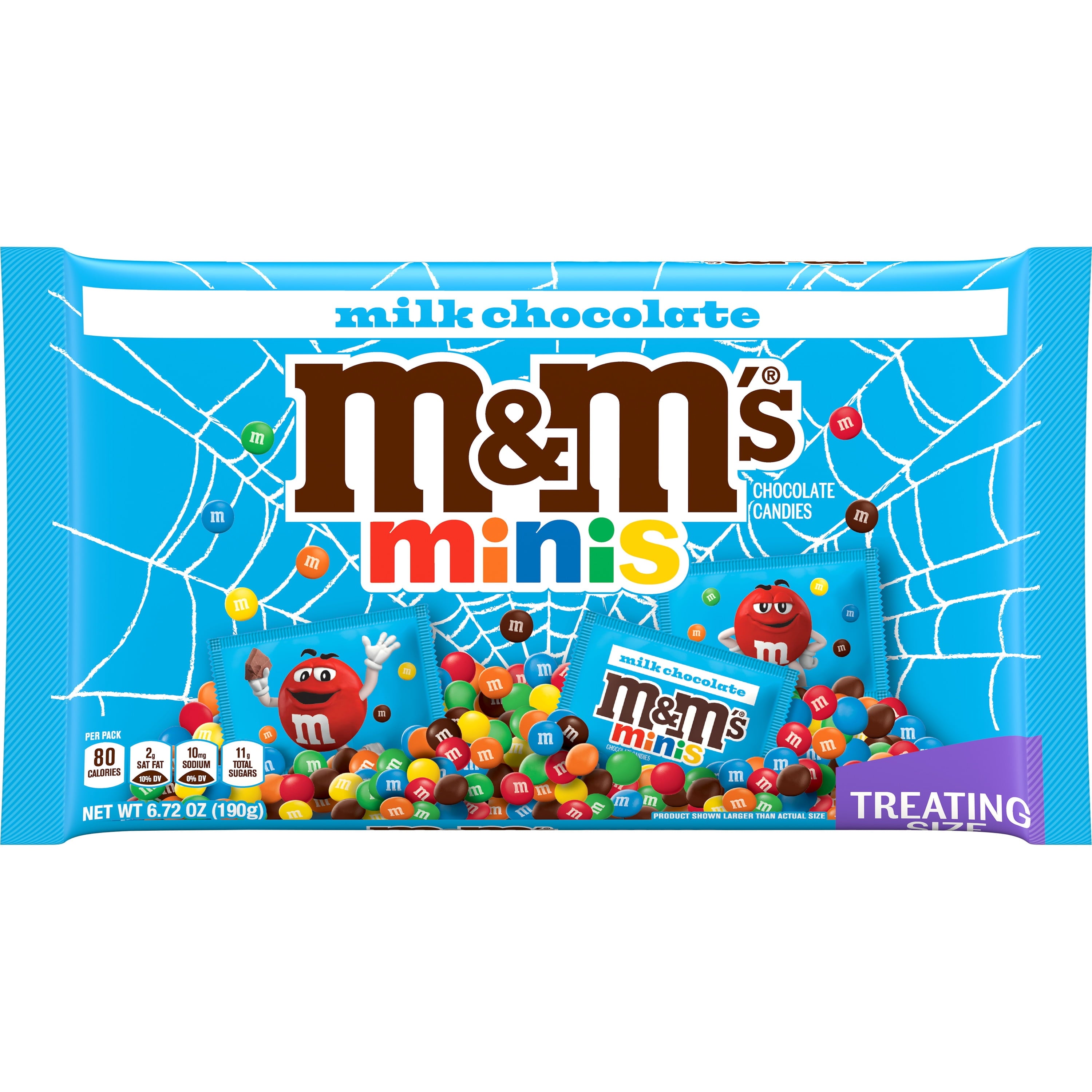 M&M's Minis Milk Chocolate Halloween Candy Fun Size packs, Treating Size - 6.72 oz Bag
