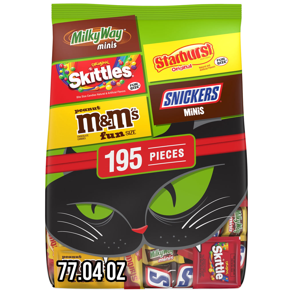 M&M's, Skittles & More Fun Size Halloween Candy Variety Pack - 195 Ct Bulk Bag