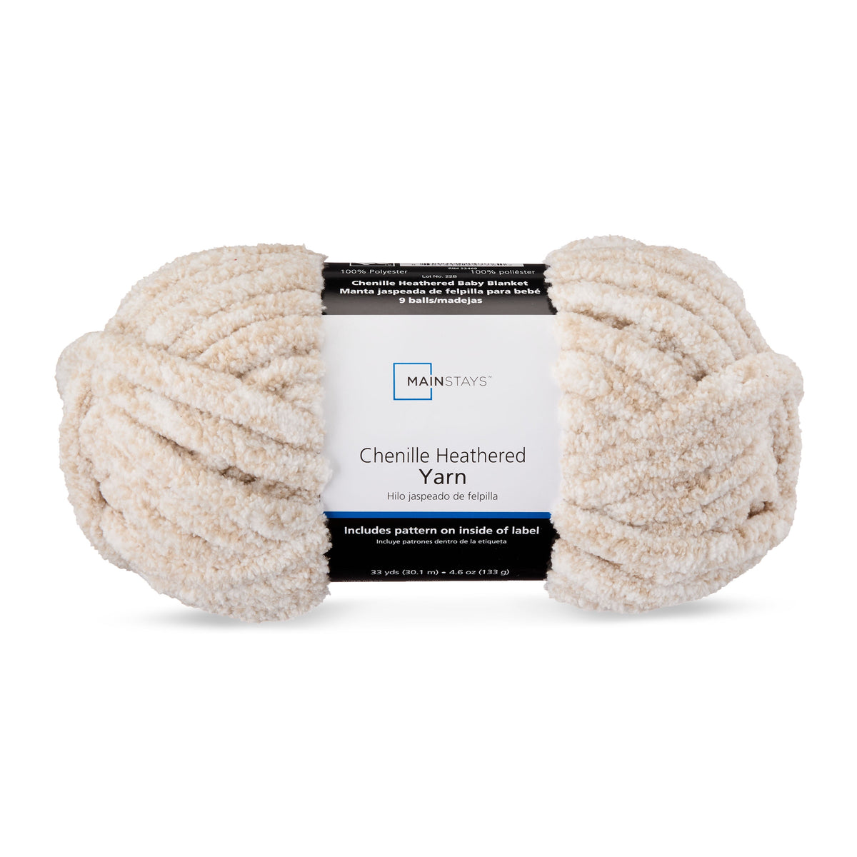 Mainstays Chenille Heathered Yarn Multi-Pastel, 33 Yards, 100 Percent Polyester, Super Bulky Weight