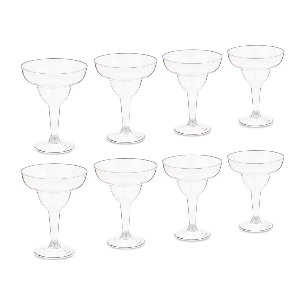 Way To Celebrate Clear Plastic Margarita Glasses, 8 Count, 10.8 oz, 5.7 in x 4.4 in