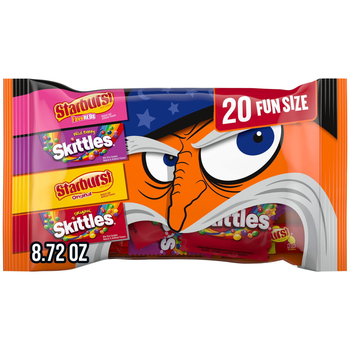 Skittles & Starburst Fun Size Chewy Halloween Candy Variety Pack, 80 Ct Bulk Bag