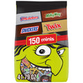 Snickers, Twix, Milky Way & 3 Musketeers Minis Halloween Candy Assortment - 150 Ct Bulk Bag