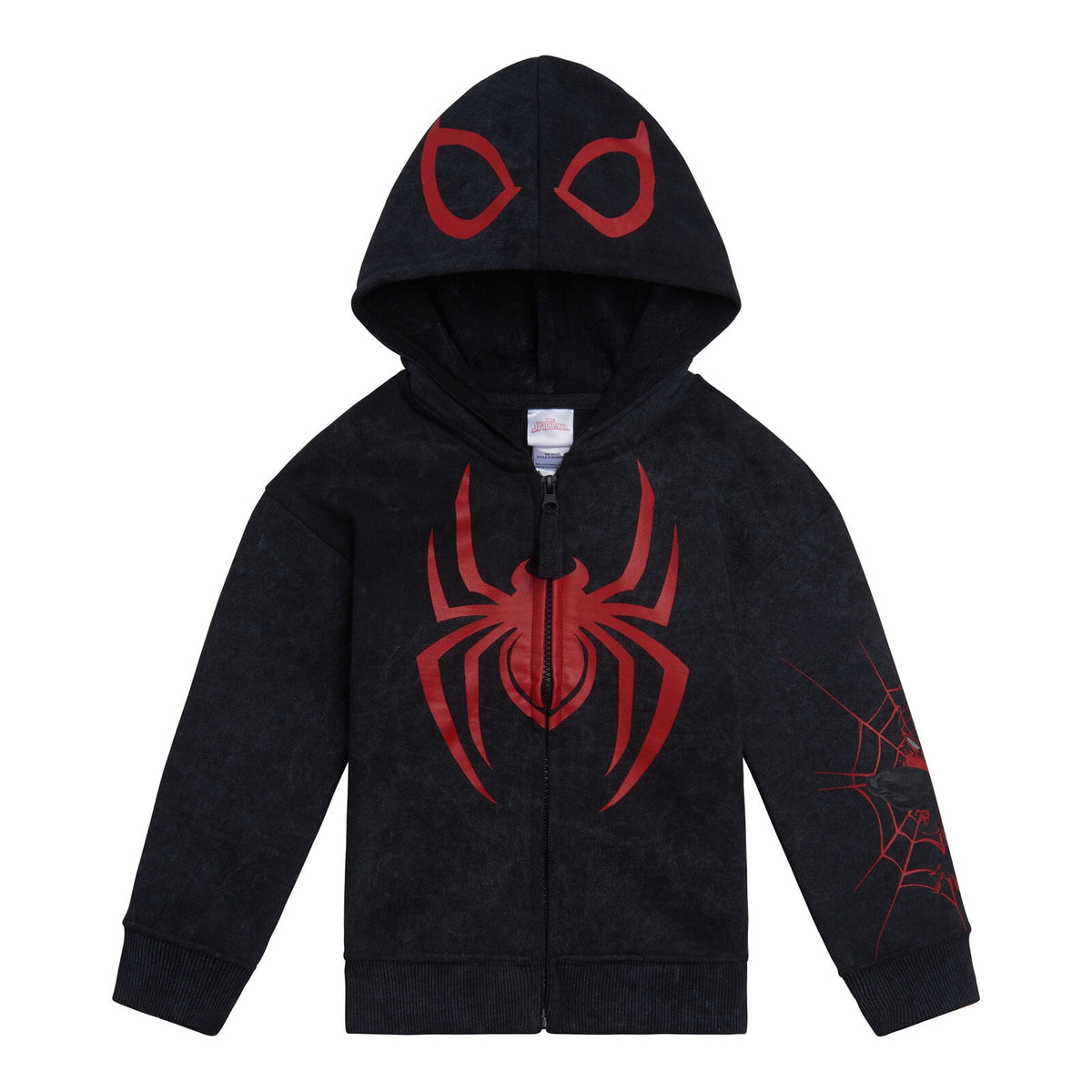 Marvel Spider-Man Little Boys' Cosplay Fleece Zip-Up Hoodie Miles Morales Black