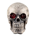Matoen Halloween Skull Decorations Indoor Table Desk Home Decor Haunted House Halloween LED Lights Up Eyes Party Supplies Animated Skull Scary Eyeballs