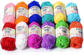 Moncolis 12 Skeins Mini Yarn for Knitting Crochet Craft - 100% Acrylic,0.53oz/15g,28 Yards/Roll