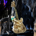 2 Ft. Light-Up Ukulele-Shaped Plastic Skeleton Halloween Decoration