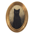 My Texas House Halloween Black Cat Oval MDF Canvas Print